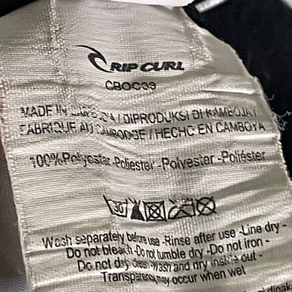 Rip Curl 32 Board Shorts Black Orange Floral Hibiscus Print Swim Surf Trunks - Picture 5 of 10